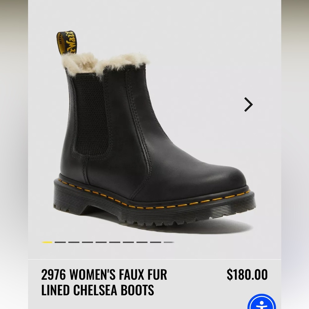 Doc Martens 2976 WOMEN'S FAUX FUR LINED CHELSEA BOOTS